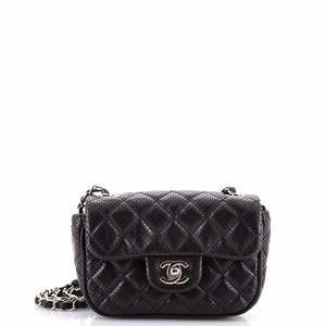Chanel Extra Mini Classic Single Flap Bag Quilted Perforated Leather